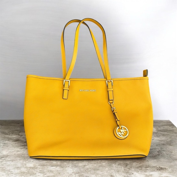 Michael Kors Handbags - Michael Kors Bright Yellow Saffiano Leather Tote